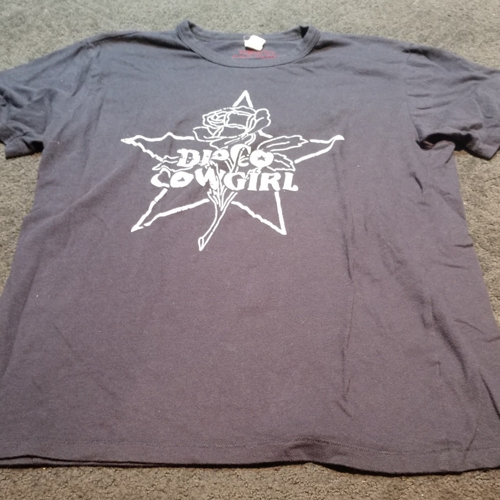 Black cotton Disco Cowgirl tee shirt